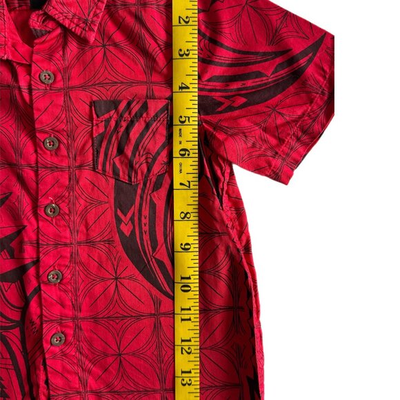 Tanoa Boys Button Down Shirt Size 2 Red Black - Picture 4 of 5
